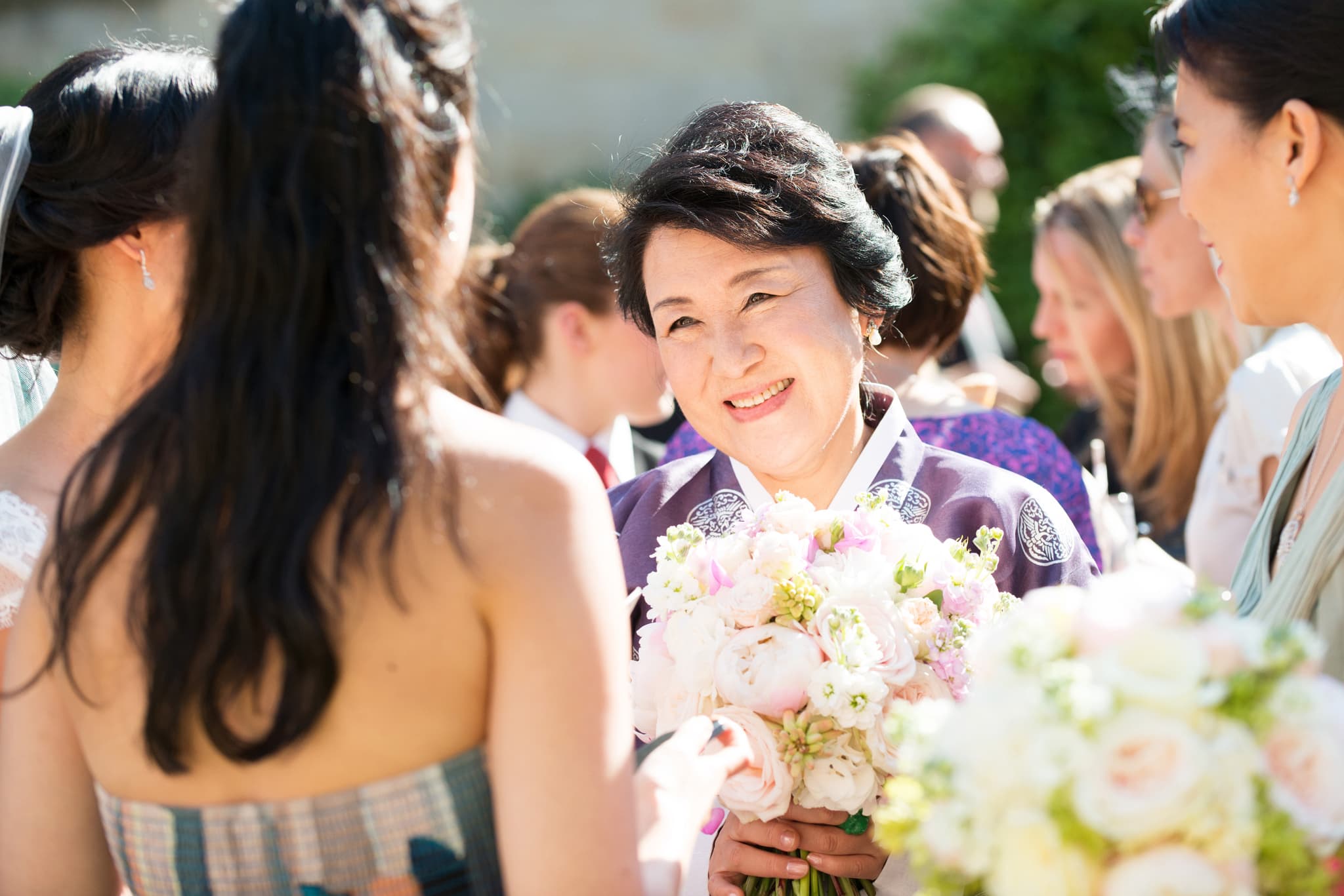 Mother of bride chatting with guests